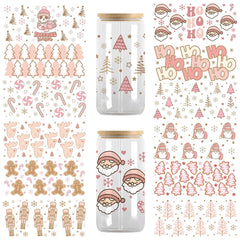 Christmas UV DTF Transfer Sticker Santa Gingerbread Rub On Transfer Sticke