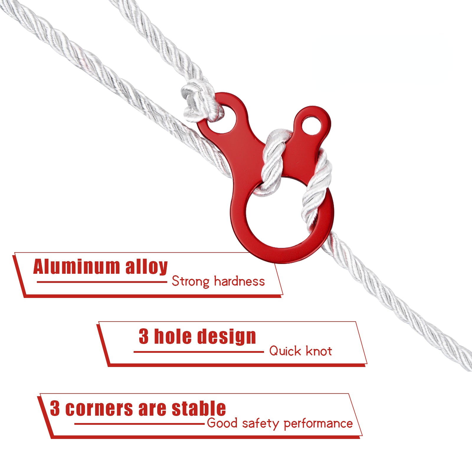 5pcs Wind Rope Buckle For Tent Setup 3 Hole Cord Adjuster Easy Tensioning