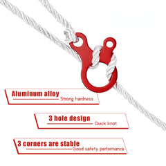 5pcs Wind Rope Buckle For Tent Setup 3 Hole Cord Adjuster Easy Tensioning