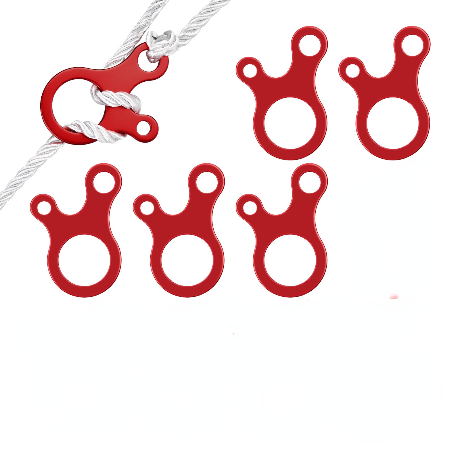 5pcs Wind Rope Buckle For Tent Setup 3 Hole Cord Adjuster Easy Tensioning
