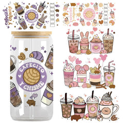 5pcs Pink Series UV Crystal Label For 16oz Tumbler Waterproof Scratch Resistant