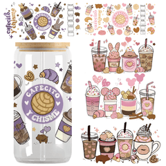 5pcs Pink Series UV Crystal Label For 16oz Tumbler Waterproof Scratch Resistant