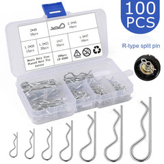 100pcs R Type Latch Bolt Cotter Pin Carbon Steel Pin Tool
