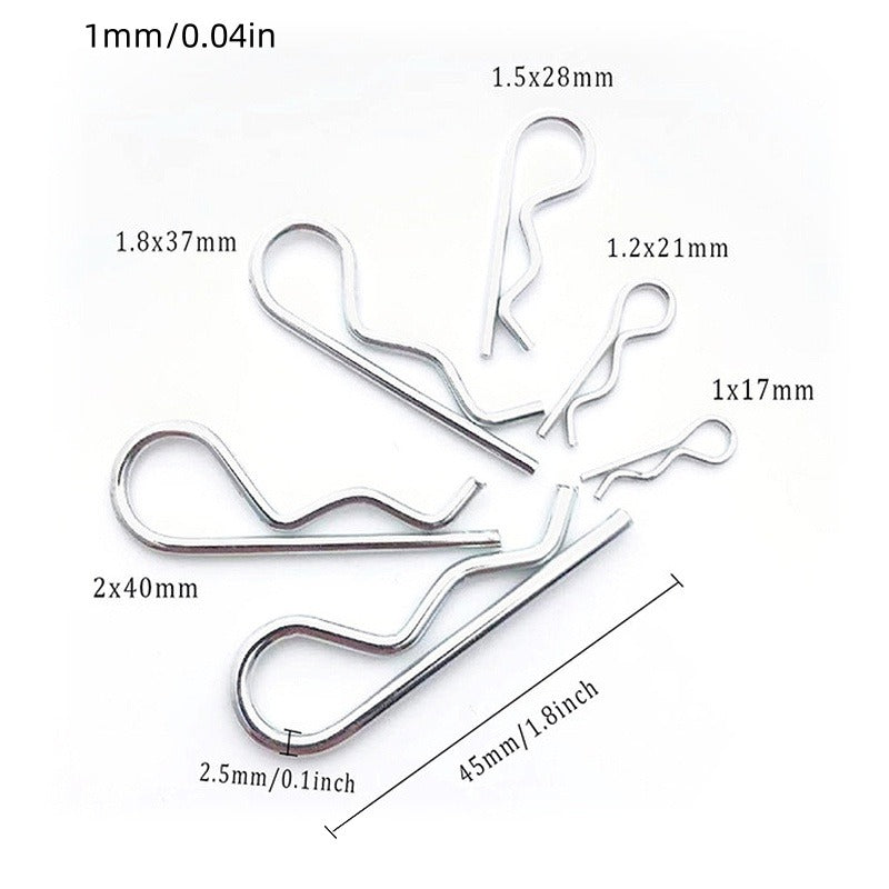 100pcs R Type Latch Bolt Cotter Pin Carbon Steel Pin Tool