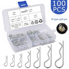 100pcs R Type Latch Bolt Cotter Pin Carbon Steel Pin Tool