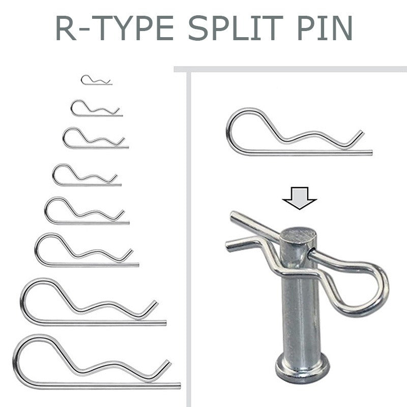 100pcs R Type Latch Bolt Cotter Pin Carbon Steel Pin Tool