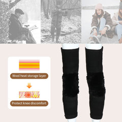 Plush Thermal Knee Pad Coldproof Winter Leg Warmer for Outdoor Sports