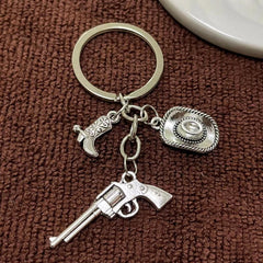 Cowboy Pendant Keychain for Car Keys Backpacks Wallets