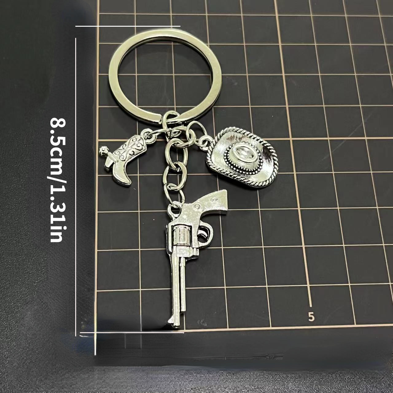 Cowboy Pendant Keychain for Car Keys Backpacks Wallets