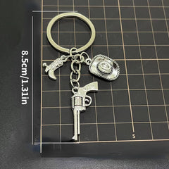Cowboy Pendant Keychain for Car Keys Backpacks Wallets