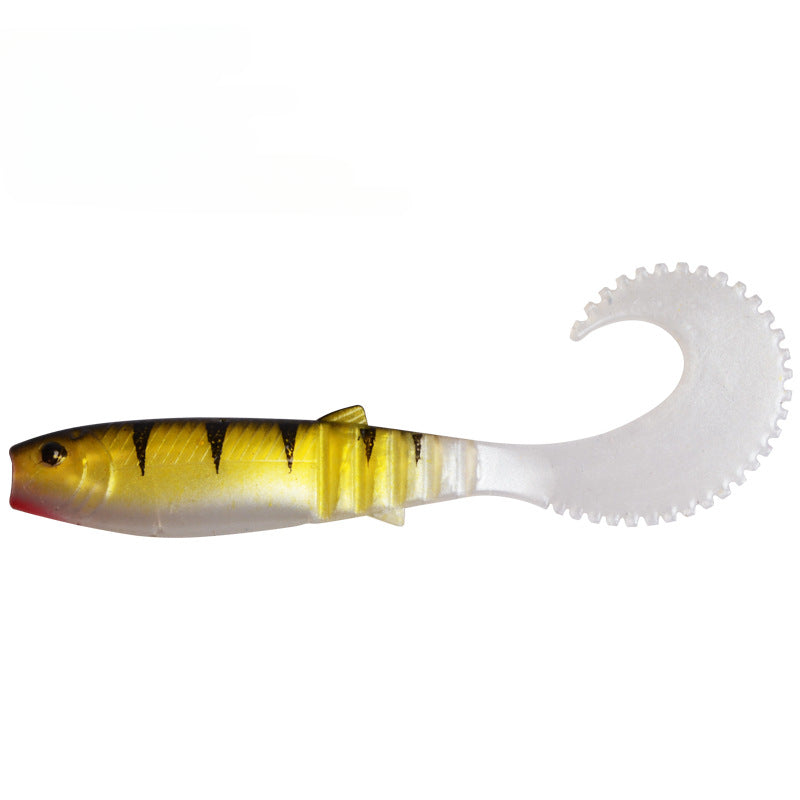 10pcs Curved Tail Soft Baits Fishing Tackle