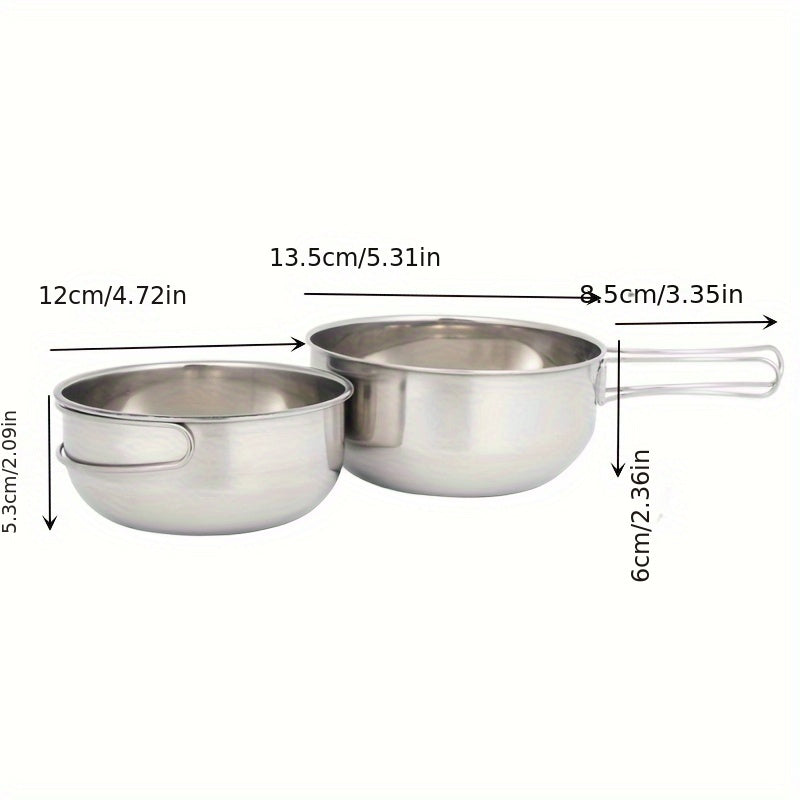 Stainless Steel Folding Bowl for Camping Portable Picnic Camping Bowl