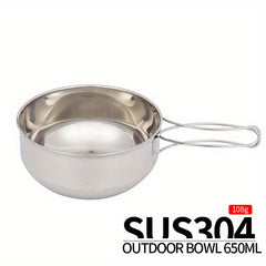 Stainless Steel Folding Bowl for Camping Portable Picnic Camping Bowl
