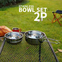 Stainless Steel Folding Bowl for Camping Portable Picnic Camping Bowl