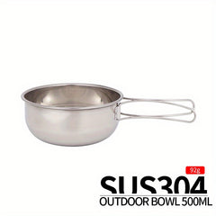 Stainless Steel Folding Bowl for Camping Portable Picnic Camping Bowl