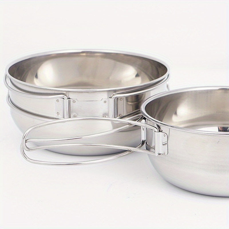 Stainless Steel Folding Bowl for Camping Portable Picnic Camping Bowl