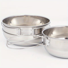 Stainless Steel Folding Bowl for Camping Portable Picnic Camping Bowl