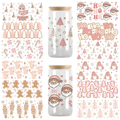 Christmas UV DTF Transfer Sticker Santa Gingerbread Rub On Transfer Sticke