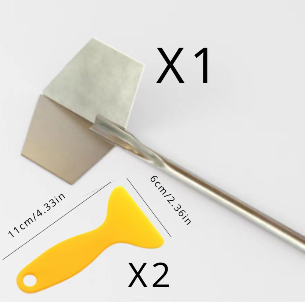 3pcs Stainless Steel Putty Tools Angle Scraper Diatom Mud Construction Right ang