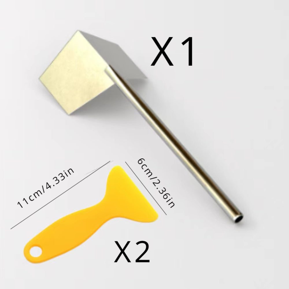 3pcs Stainless Steel Putty Tools Angle Scraper Diatom Mud Construction Right ang