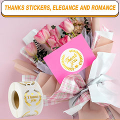 500 Thank You Stickers - Classic Font Designs - Golden Labels
