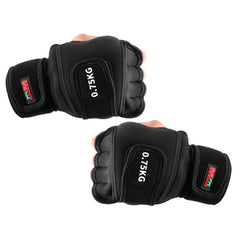 1 Pair 5kg Weighted Gloves Soft Fitness Gloves with Wrist Strap