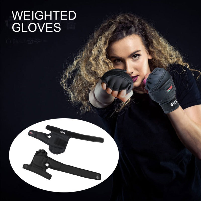 1 Pair 5kg Weighted Gloves Soft Fitness Gloves with Wrist Strap