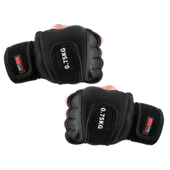 1 Pair 5kg Weighted Gloves Soft Fitness Gloves with Wrist Strap