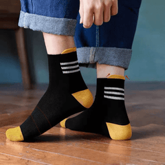 Men's Block Crew Socks Breathable Comfy Casual Unisex Outdoor Socks