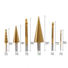 6pcs Step Drill Bit Set for Woodworking Metalworking