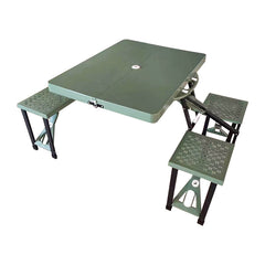 Portable Plastic Folding Table and Stool Set for Outdoor Camping