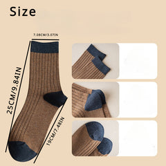 Men's Block Crew Socks Breathable Casual Unisex Socks