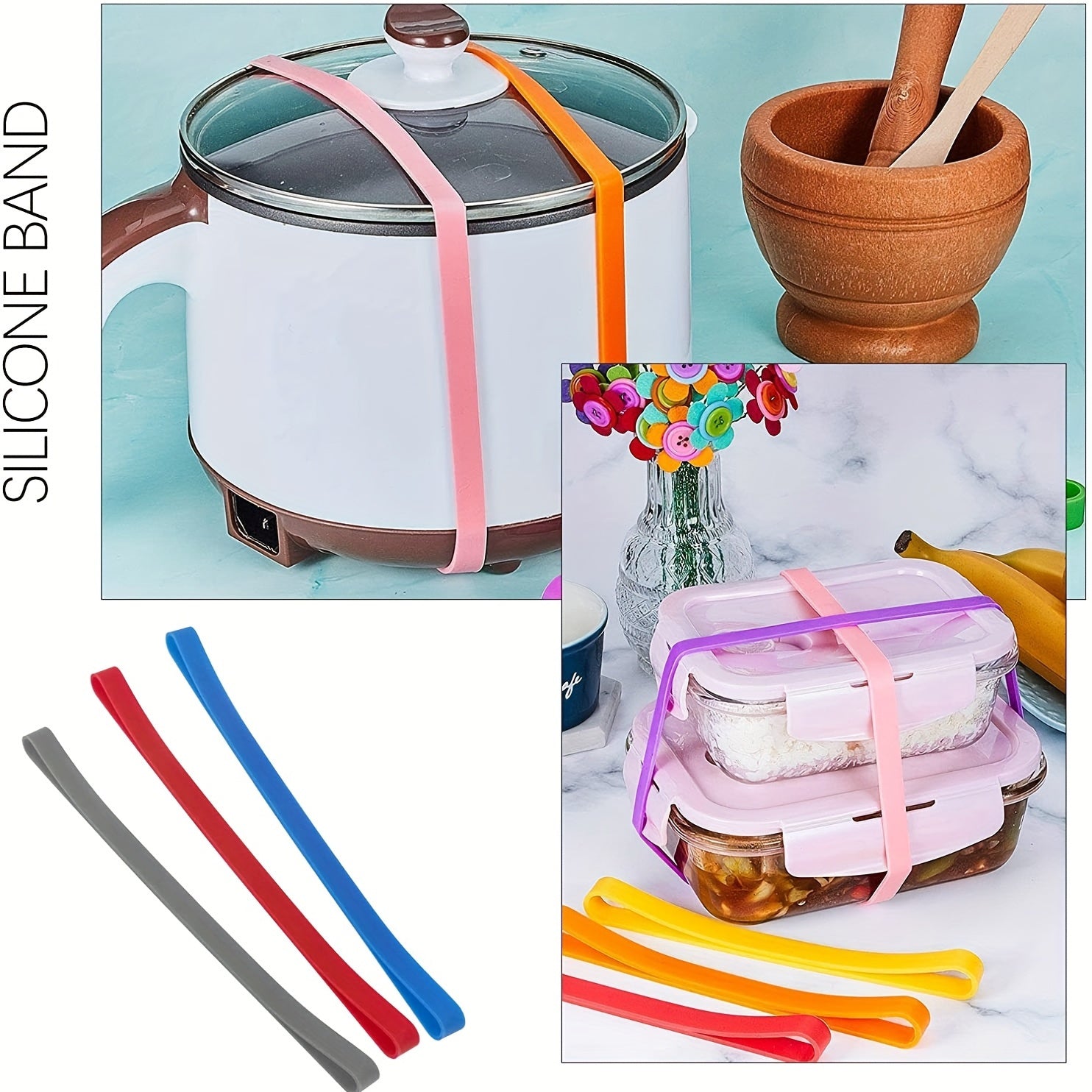 Durable Rubber Bands for Yoga Mat Storage - Pack of 6