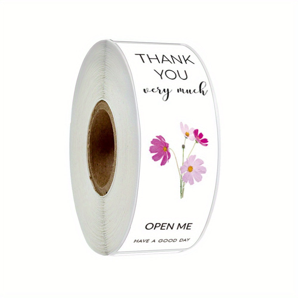 120pcs Floral Thank You Stickers Bridal Shower Rose Wedding Favor Tag Stickers
