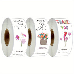 120pcs Floral Thank You Stickers Bridal Shower Rose Wedding Favor Tag Stickers