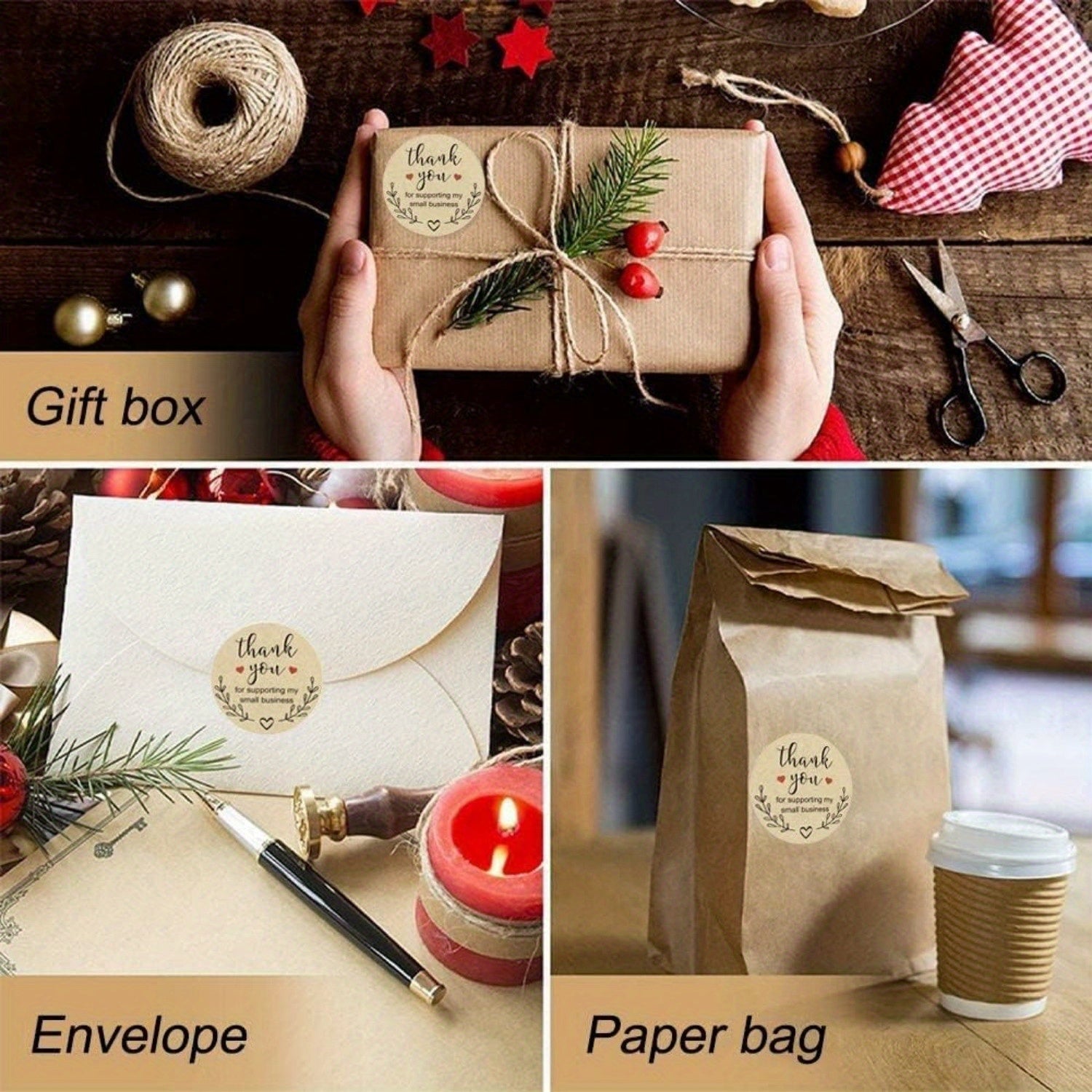 500pcs Thank You Envelope Stickers Sealing Sticker Decor