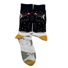 2pk Cartoon Print Stripe Athletic Socks