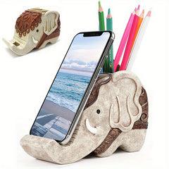 Elephant Pencil Holder with Phone Stand - Multifunctional Desk Organizer