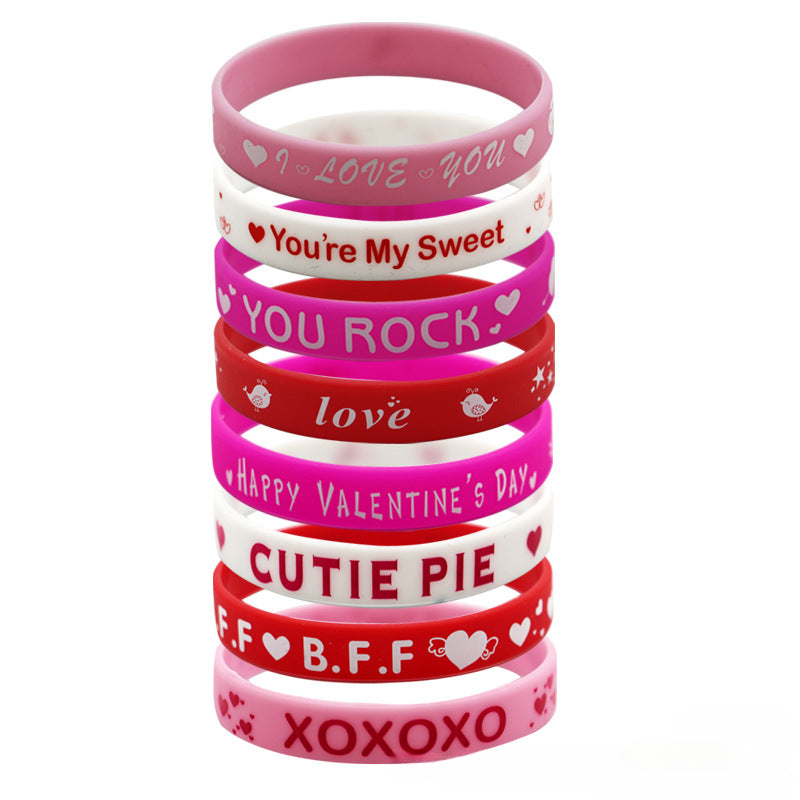8pcs Love Silicone Bracelet Gift Set