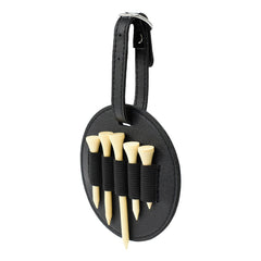 Golf Bag Tag With 10 Tees Set Ball Nail Storage Leather Case Ball Storage Bag