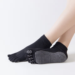 Rainbow Stripe Yoga Socks Five-Toe Split Socks Anti-Skid Gripper Socks