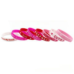 8 Pcs Love Silicone Bracelet Candy Bracelet