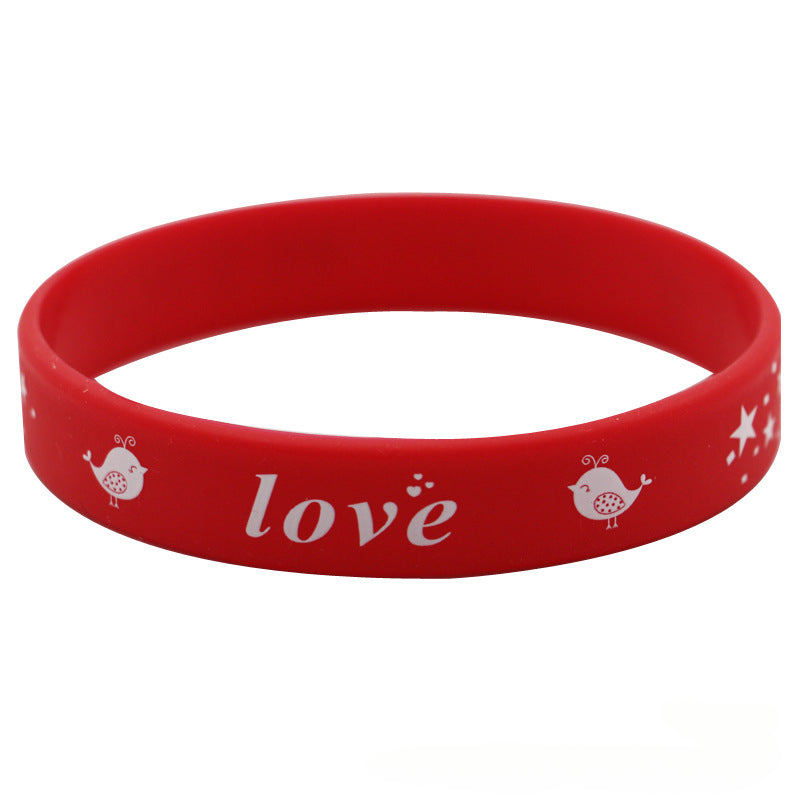 8 Pcs Love Silicone Bracelet Candy Bracelet