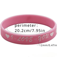 8 Pcs Love Silicone Bracelet Candy Bracelet