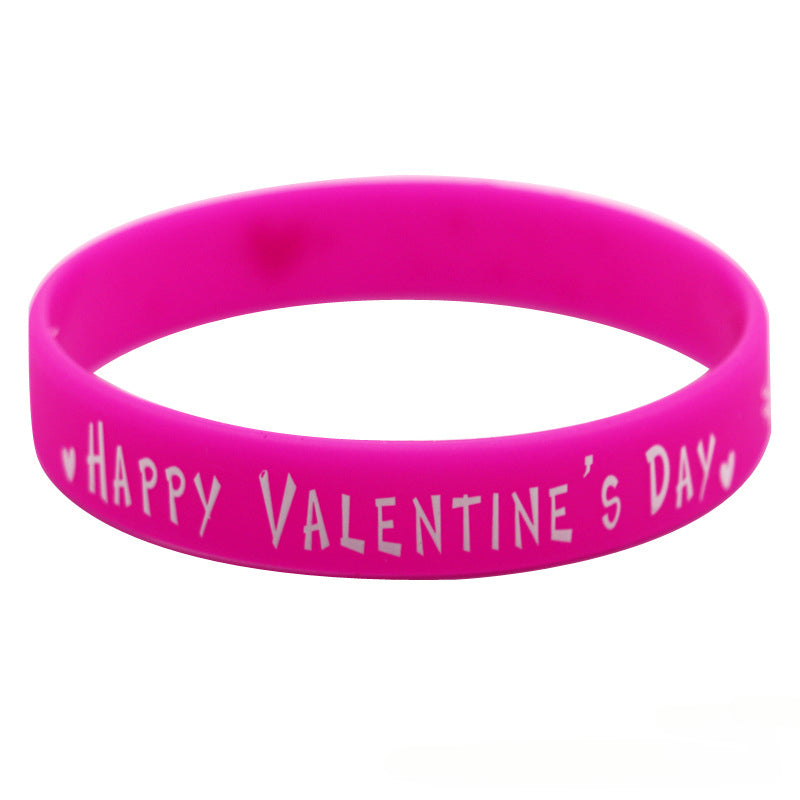 8 Pcs Love Silicone Bracelet Candy Bracelet