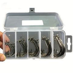 Texas Rig Worm Hooks Offset for Bass Fishing 50 100pcs