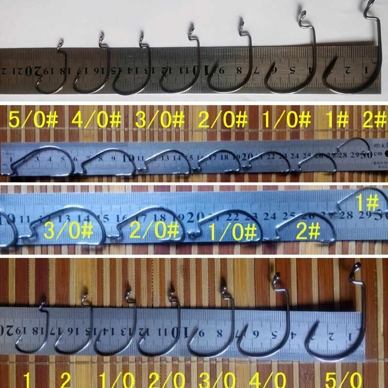 Texas Rig Worm Hooks Offset for Bass Fishing 50 100pcs