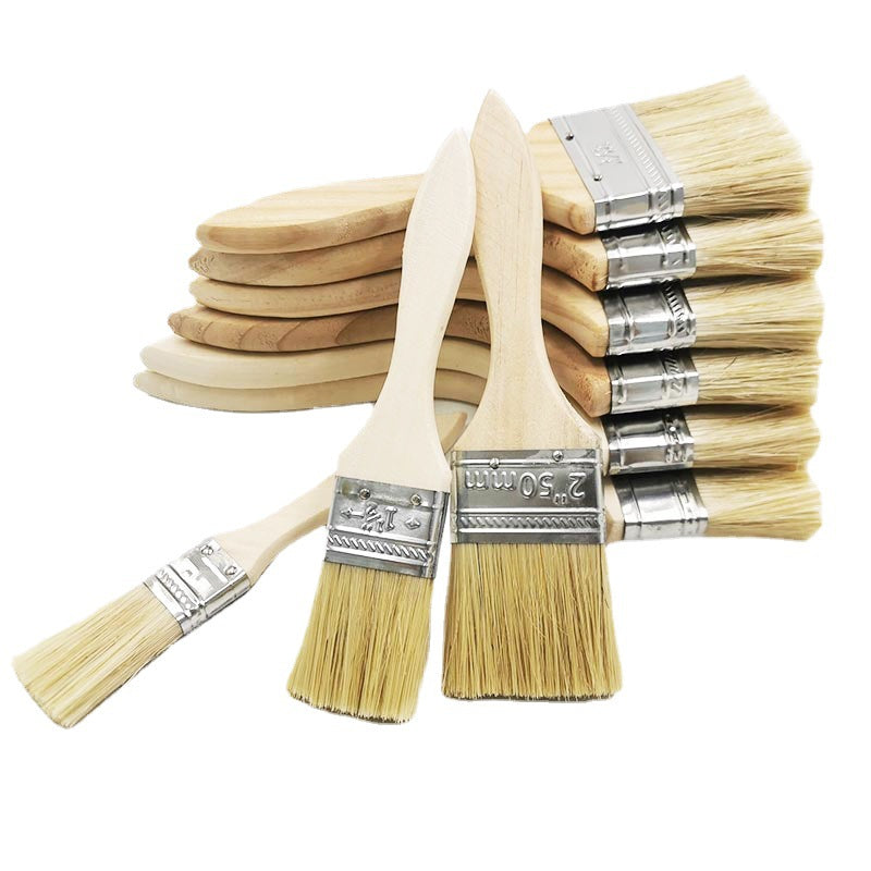 5pcs Thickened Wood Handle Paint Brush Bristle Cleaning Sweep Beauty Brush
