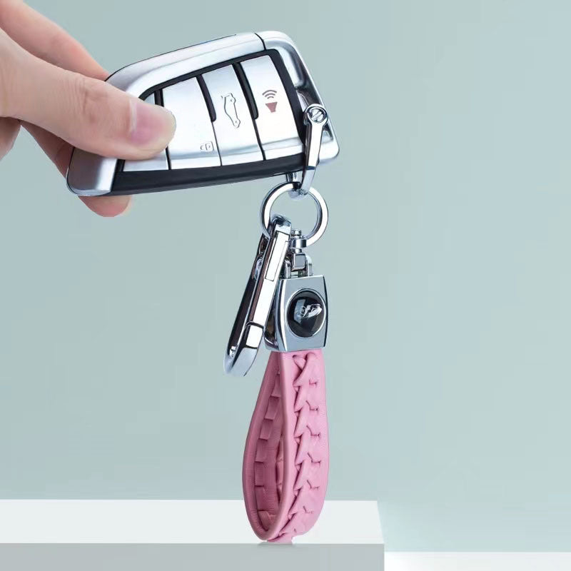 Handwoven Sheepskin Keychain Bag Car Key Pendant