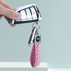 Handwoven Sheepskin Keychain Bag Car Key Pendant